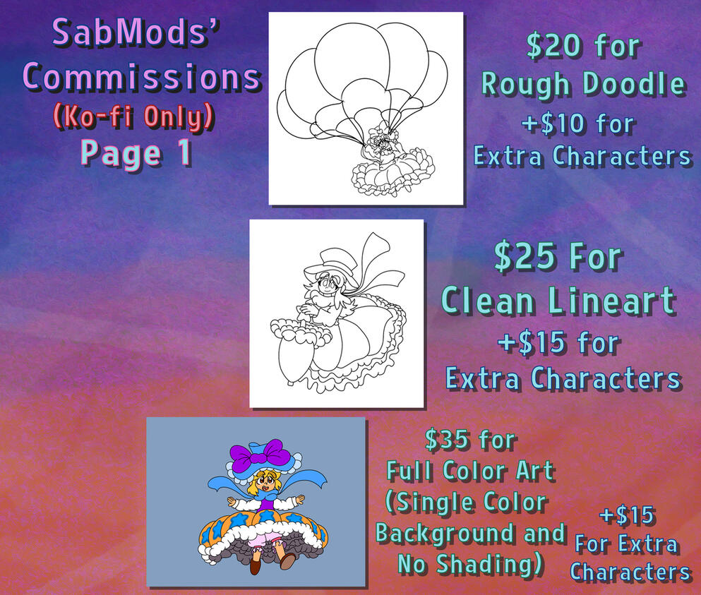 SabMods' Commissions: Page 1